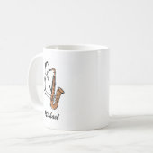 Mug Personalized Name Saxophone Player – Music Lover (Devant gauche)