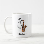 Mug Personalized Name Saxophone Player – Music Lover (Gauche)