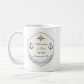 Mug Personalized Nautical Honeymoon Crest (Gauche)