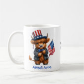 Mug Personalized Patriotic Baby Highland Cow (Gauche)