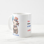 Mug Personalized Patriotic Baby Highland Cow Coffee (Devant gauche)