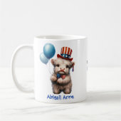 Mug Personalized Patriotic Baby Highland Cow Coffee (Gauche)