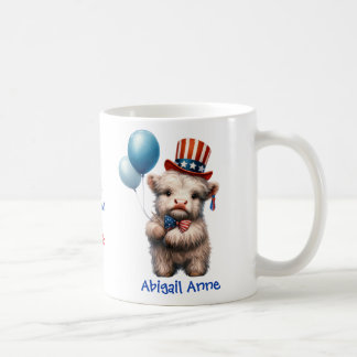 Mug Personalized Patriotic Baby Highland Cow Coffee