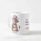 Mug Personalized Patriotic Baby Highland Cow Coffee (Devant gauche)