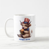 Mug Personalized Patriotic Baby Highland Cow Coffee (Gauche)