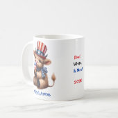 Mug Personalized Patriotic Baby Highland Cow Coffee (Devant gauche)