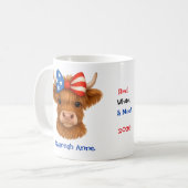 Mug Personalized Patriotic Highland Cow (Devant gauche)