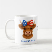 Mug Personalized Patriotic Highland Cow (Gauche)