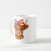 Mug Personalized Patriotic Highland Cow (Devant gauche)