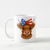 Mug Personalized Patriotic Highland Cow (Gauche)