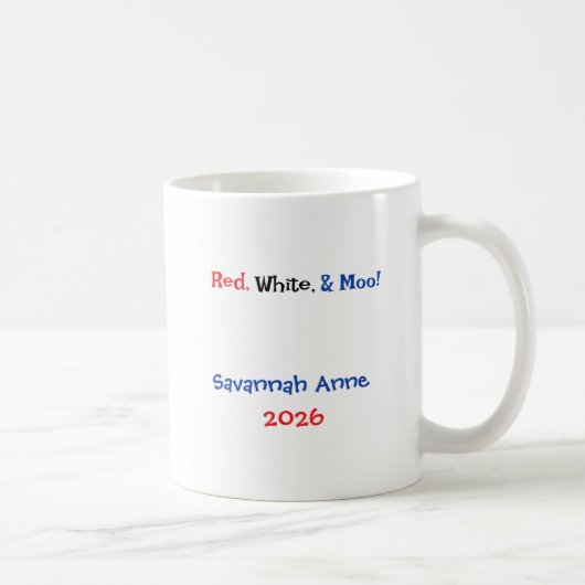 Mug Personalized Patriotic Highland Cow (Droite)
