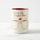 Mug Personalized Perfect Blend Heart Couple (Centre)