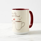 Mug Personalized Perfect Blend Heart Couple (Devant droit)