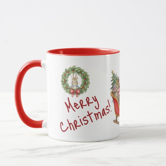 Mug Personalized Peter Rabbit Merry Christmas (Gauche)