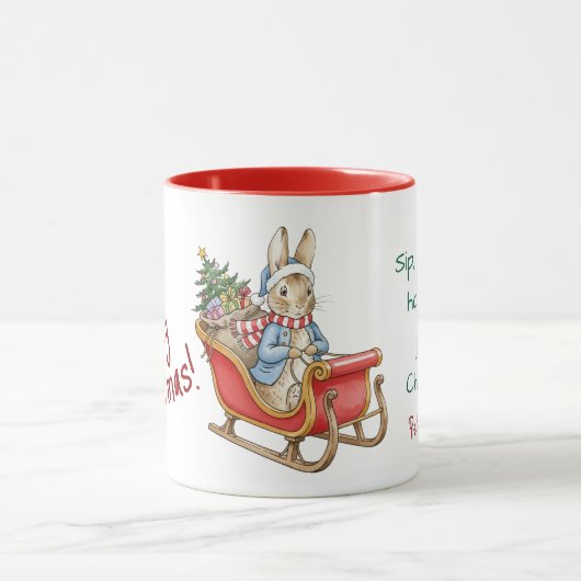 Mug Personalized Peter Rabbit Merry Christmas (Centre)