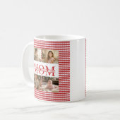 Mug Personalized Photo Collage Mom Heart & Kids Name (Devant gauche)
