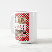 Mug Personalized Photo Collage Mom Heart & Kids Name (Devant gauche)
