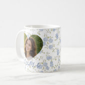 Mug Personalized Photo – Floral Heart Design, Soft Pas (Devant gauche)