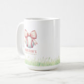 Mug Personalized Pink Baseball Girl Bow (Devant gauche)