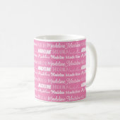 Mug Personalized Pink Girls Name Font Collage Cute (Devant droit)
