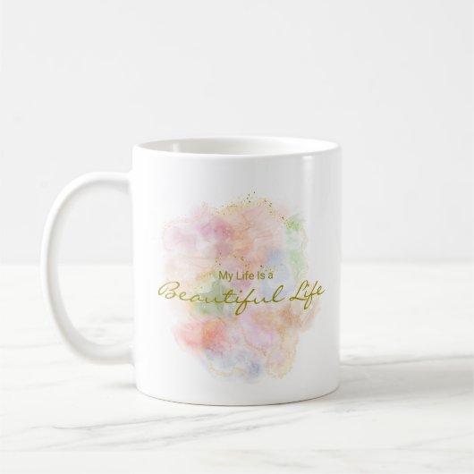 Mug Personalized Positive Quote Resin Art Typography (Gauche)