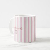 Mug Personalized Pregnancy Reveal Pink Stripe (Devant gauche)