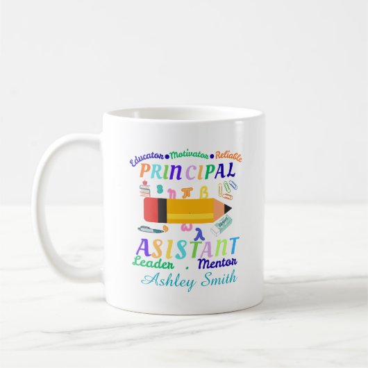 Mug Personalized principal assistant teacher's day (Gauche)