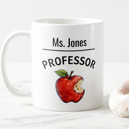 Mug Personalized PROFESSOR Name Apple Gift