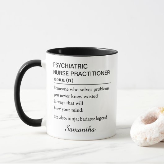 Mug Personalized Psychiatric Nurse Practitioner (Avec donut)