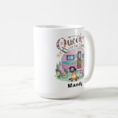 Mug Personalized "Queen of the Camper" Glamping (Devant droit)