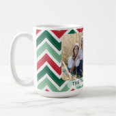 Mug Personalized Red Green Chevron Photo Family (Gauche)