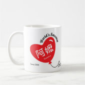 Mug Personalized Red Heart Balloon with Chinese word (Gauche)