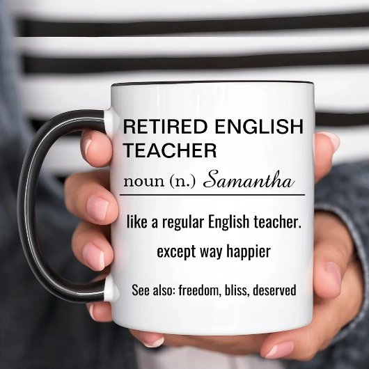 Mug Personalized Retired English Teacher Definition