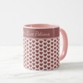 Mug Personalized Retro Hearts Pink Burgundy (Devant droit)