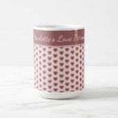 Mug Personalized Retro Hearts Pink Burgundy (Centre)