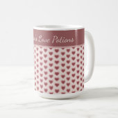 Mug Personalized Retro Hearts Pink Burgundy (Devant droit)