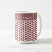Mug Personalized Retro Hearts Pink Burgundy (Devant droit)