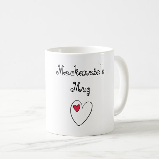 Mug Personalized Romantic Heart (Devant droit)