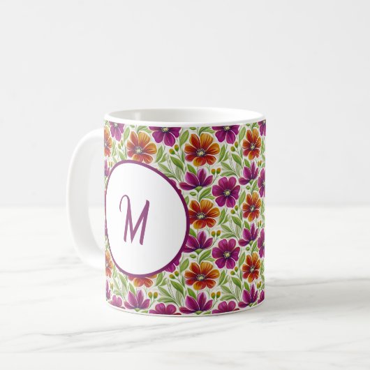 Mug Personalized Romantic Spring Girly Flowers (Devant gauche)