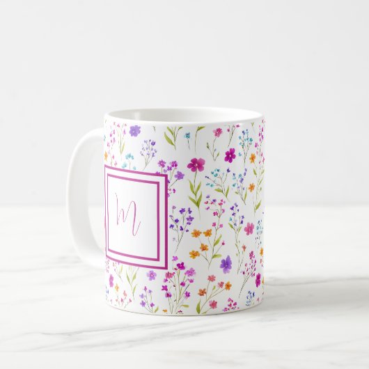 Mug Personalized Romantic Spring Girly Flowers  (Devant gauche)