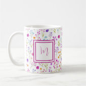 Mug Personalized Romantic Spring Girly Flowers  (Gauche)