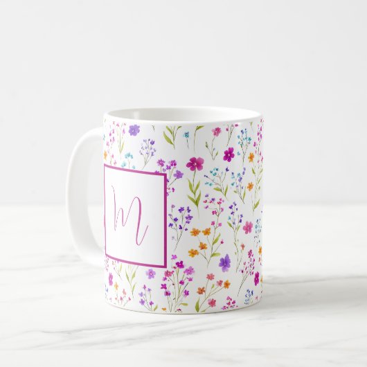 Mug Personalized Romantic Spring Girly Flowers (Devant gauche)