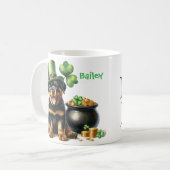 Mug Personalized Rottweiler Dog St. Patty's Day (Devant gauche)