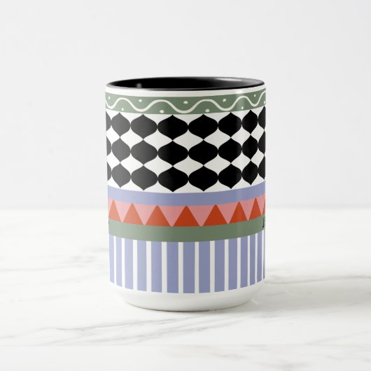 Mug Personalized sage green geometric pattern (Centre)