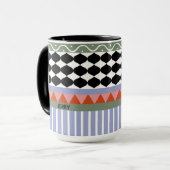 Mug Personalized sage green geometric pattern (Devant gauche)