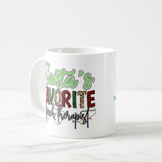 Mug Personalized Santa's Favorite Speech Therapist (Devant gauche)