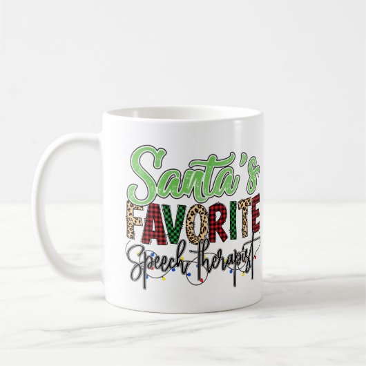 Mug Personalized Santa's Favorite Speech Therapist (Gauche)