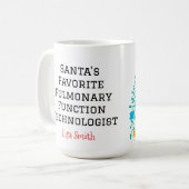 Mug Personalized Santa's Pulmonary technologist (Devant gauche)