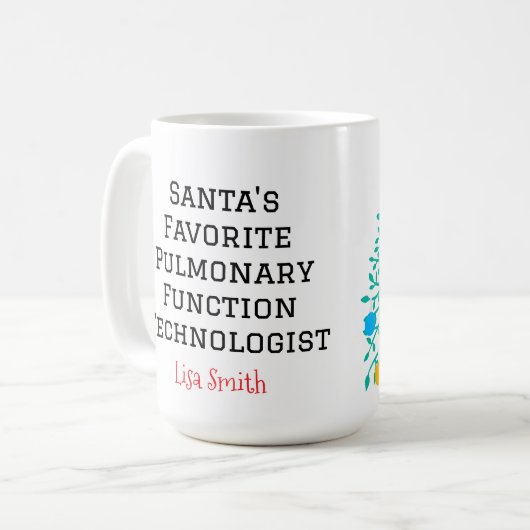 Mug Personalized Santa's Pulmonary technologist (Devant gauche)