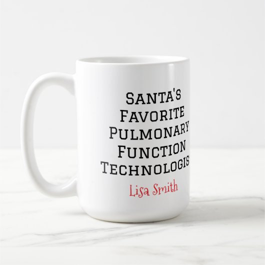 Mug Personalized Santa's Pulmonary technologist (Gauche)